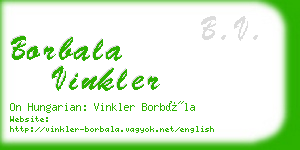 borbala vinkler business card